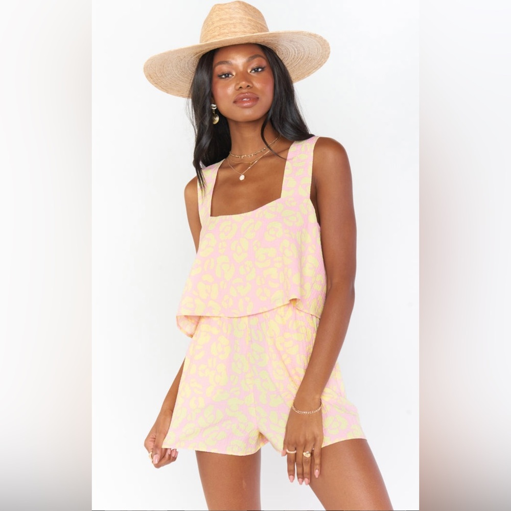 Show Me Your Mumu Lemonade Cheetah Set - Tara Crop Top & Cabana Shorts